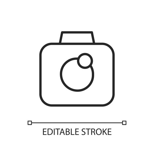 相机应用像素完美的线性图标图片下载