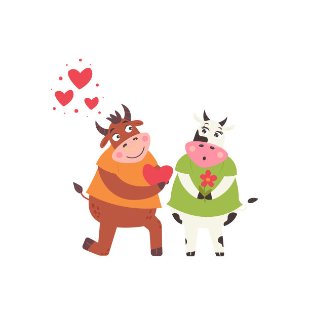 公牛娶母牛图片下载