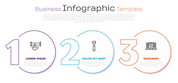 固定管路，断管，扳手，测试管，有水滴。业务信息模板。向量图片下载