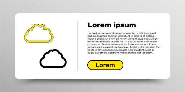 线云图标孤立在白色背景上。色彩斑斓的轮廓的概念。向量图片下载