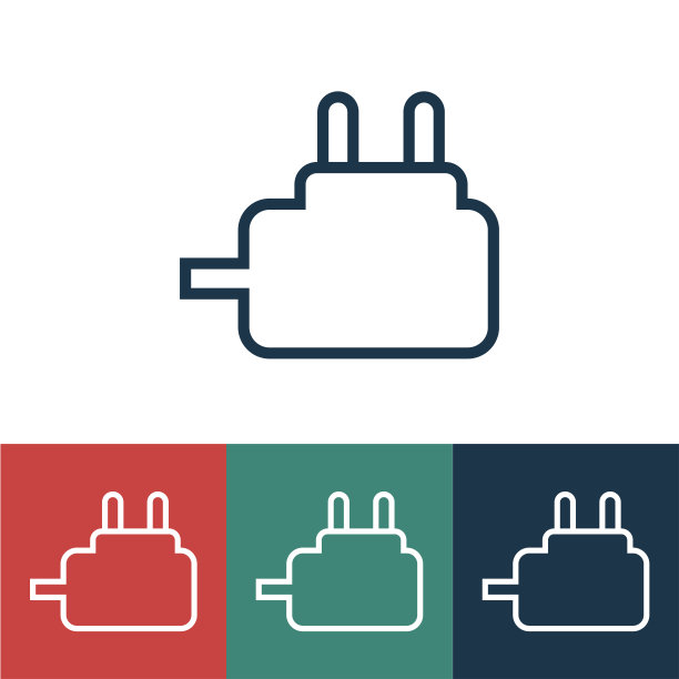 线性矢量图标与充电的手机图片下载