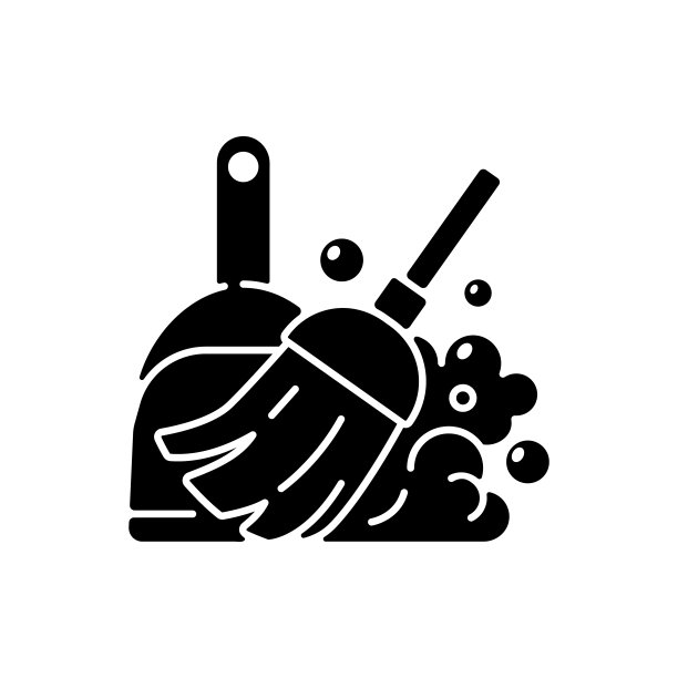 扫地地板黑色字形图标图片下载