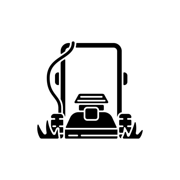 草坪修剪黑色象形文字图标图片下载