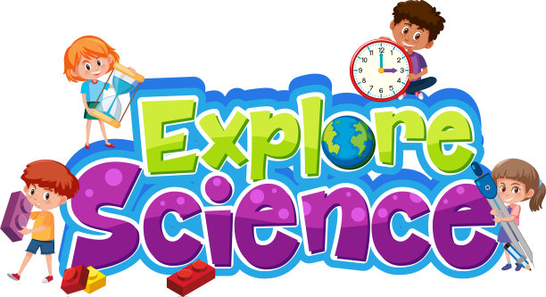 探索科学标志与不同的孩子隔离图片下载
