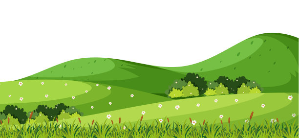 空旷的自然景观与绿色的山图片下载