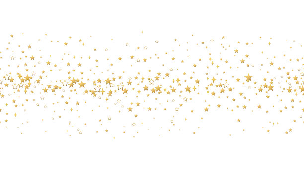 无缝图案金色星星五彩纸屑图片下载