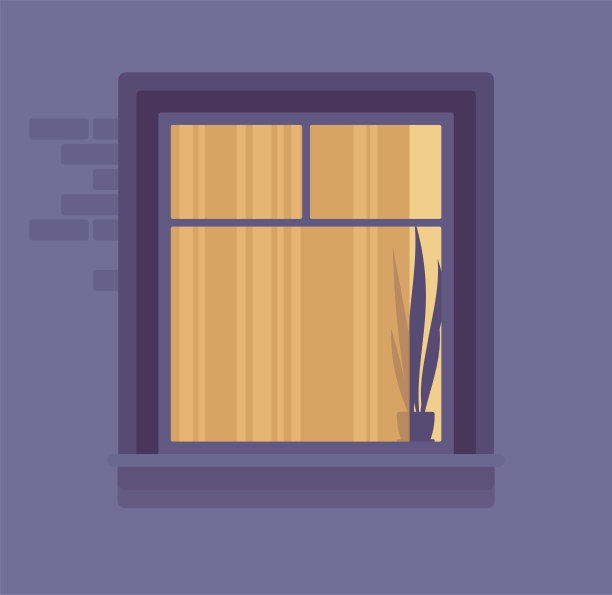 晚上开窗，晚上拉上窗帘图片下载