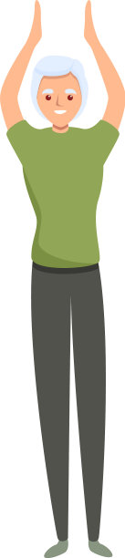 资深妇女晨练图标卡通风格图片下载