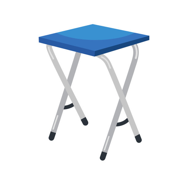 露营便携式折叠椅上隔离白色图片下载