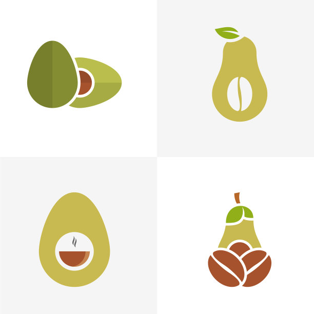 设置牛油果水果标志模板牛油果的一半图片下载