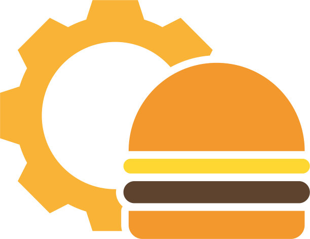 汉堡用齿轮标志设计汉堡模板图片下载