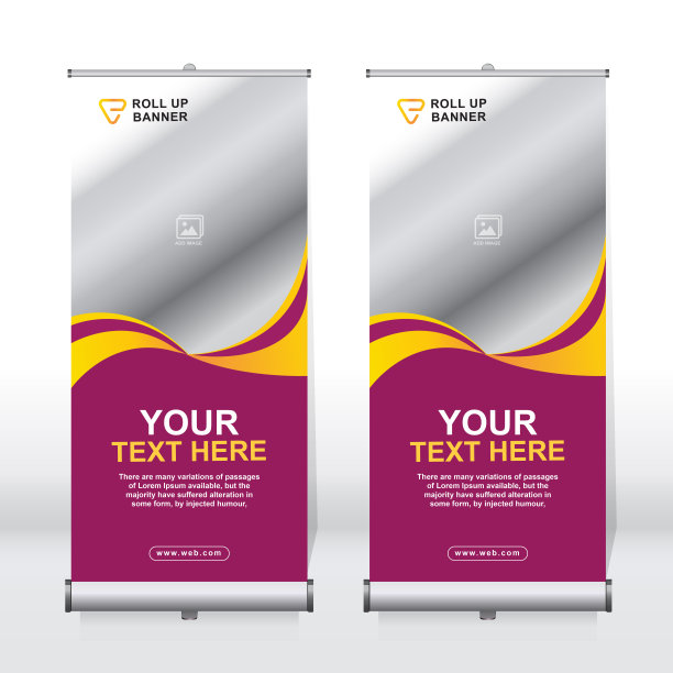 卷起横幅设计模板，垂直，企业背景，拉起设计，现代可伸缩横幅，矩形大小。图片下载