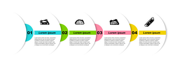 墨西哥玉米卷、玉米粉圆饼和热狗三明治。业务信息模板。向量图片下载
