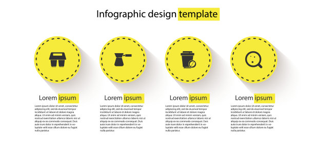 准备好咖啡杯带走，特克。业务信息模板。向量图片下载