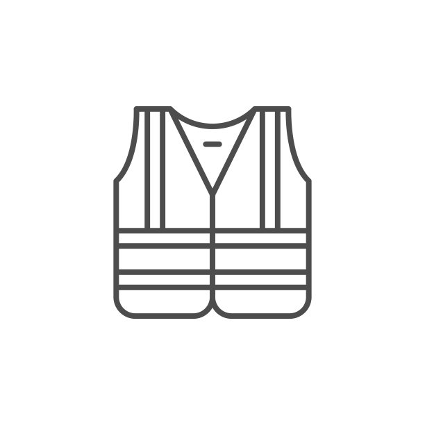 反光夹克线轮廓图标图片下载