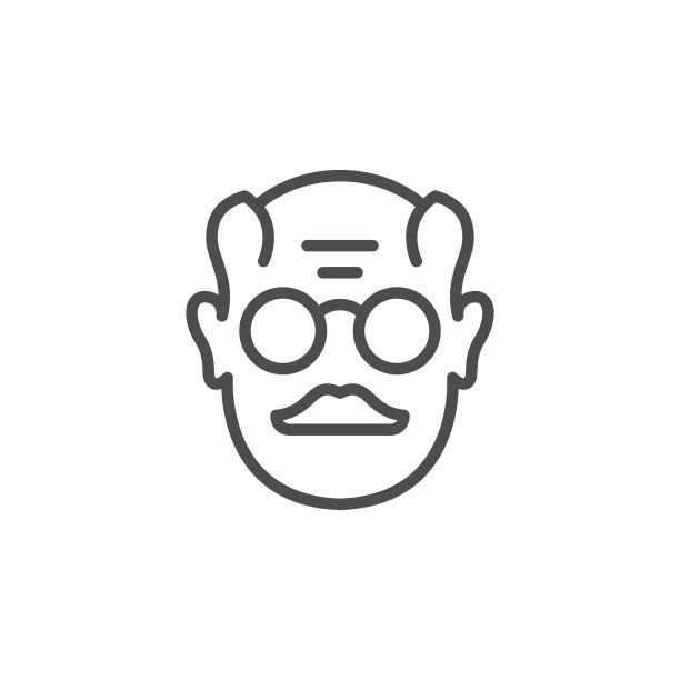 老人线轮廓图标图片下载