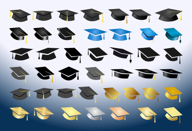 大套各种学术帽图片下载