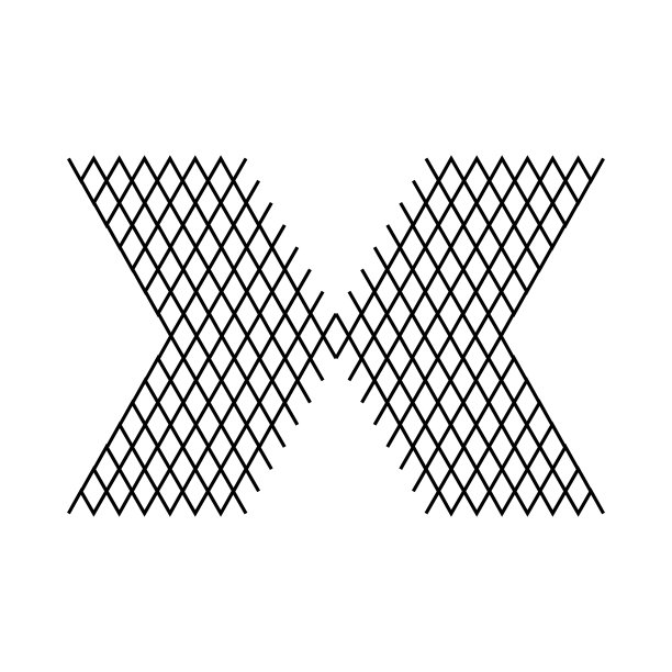 字母x从网格图标eps 10图片下载