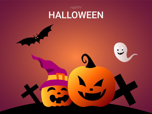 万圣节快乐，有有趣和令人毛骨悚然的南瓜图片下载