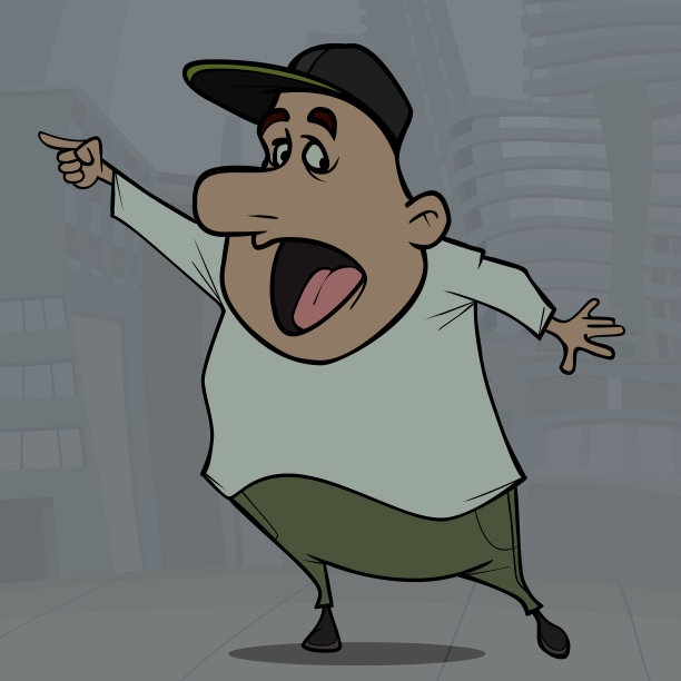 卡通情绪化的人张着嘴点图片下载