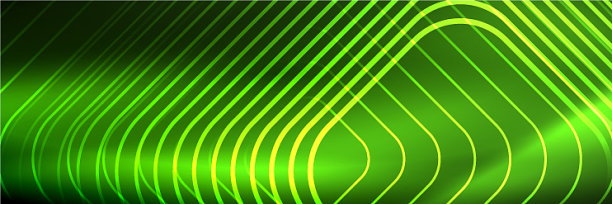 闪亮的霓虹灯线条，条纹和波浪技术图片下载