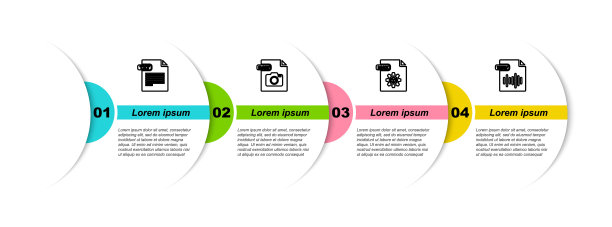 设置行TXT文件文件，RAW, MAX和WAV。业务信息模板。向量图片下载