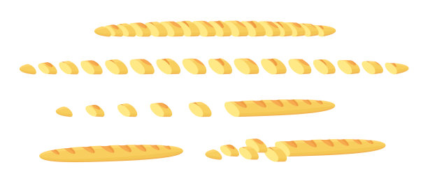 切片面包信息图表集切法棍图片下载