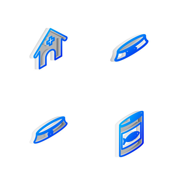 宠物食品碗，兽医医院，罐头猫图标等。向量图片下载