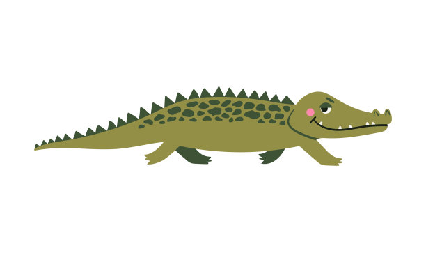 可爱的鳄鱼人物简单的卡通图片下载