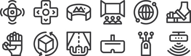 12设置线性虚拟现实图标薄图片下载