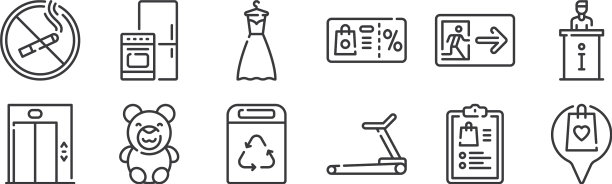 12设置线性商城图标细轮廓图标图片下载