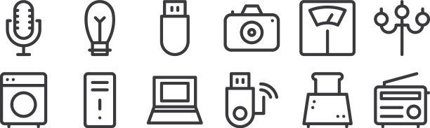 12设置线形电子图标细轮廓图片下载