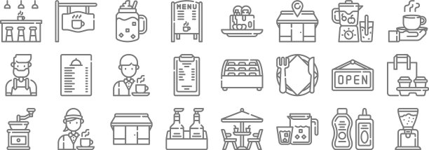 咖啡线图标线性设置质量线设置等图片下载