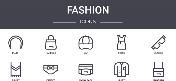 时尚概念线图标集包含图标图片下载