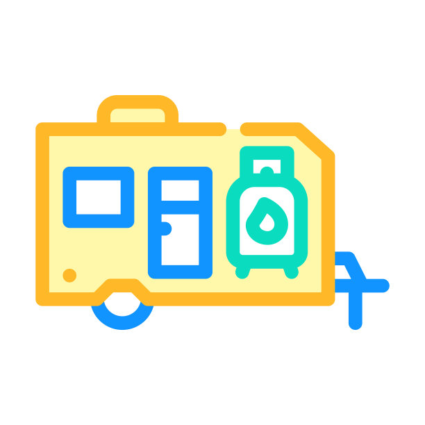 拖车与气瓶颜色图标矢量插图图片下载