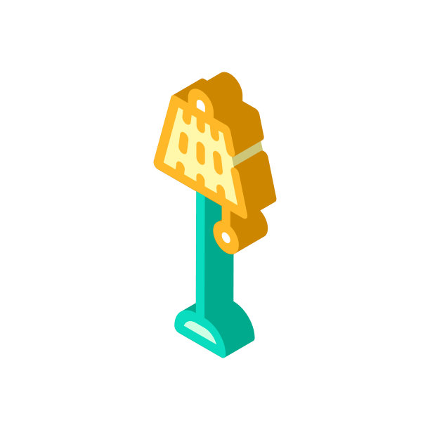 落地灯古董等距图标矢量插图图片下载