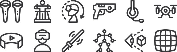 12设置线性虚拟现实图标薄图片下载