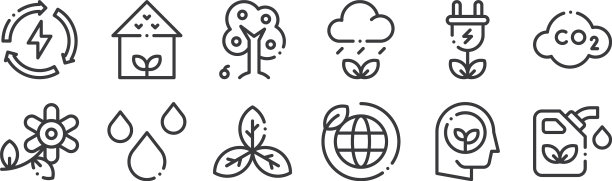 12设置线性生态图标细轮廓图标图片下载