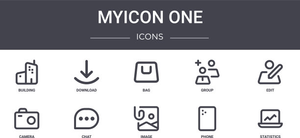 Myicon一个概念线图标集包含图标图片下载