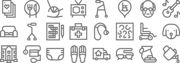 退休家居线图标线性设置质量图片下载