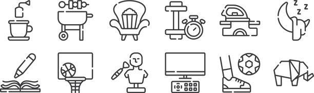 12 .设置线性空闲时间图标的细轮廓图片下载