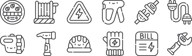 线性电工工具及元件12套图片下载