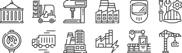12设置线性工业过程图标薄图片下载