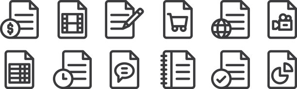 12设置线性文档和文件图标薄图片下载