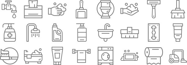 卫生线图标线性集质量线集图片下载