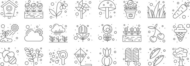 春季线图标线性集质量线集图片下载