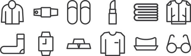 12设置线性时尚图标细轮廓图标图片下载