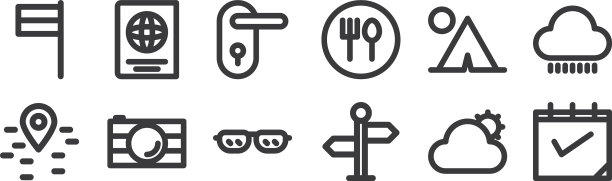 12设置线性假日图标细轮廓图标图片下载