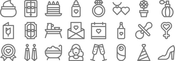 母亲节线图标线性设置质量线图片下载