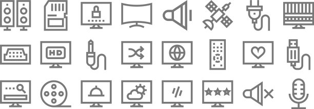 电视线图标线性集质量线集图片下载